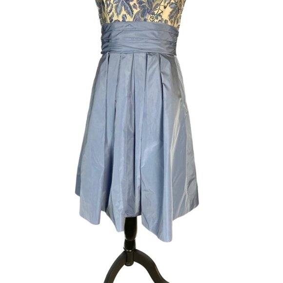 THEIA Silk-Blend Bateau Neckline Knee-Length Cocktail/Party Dress - Picture 8 of 15